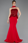 Abendkleid im Meerjungfrau-Stil Lang Rot ABU5704