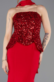 Abendkleid im Meerjungfrau-Stil Lang Rot ABU5704