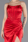 Abendkleid Lang Satin Rot ABU5708