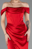 Abschlusskleid Lang Satin Rot ABU5709