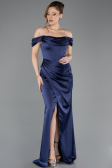 Abschlusskleid Lang Satin Marineblau ABU5709