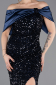 Abendkleid Lang Marineblau ABU5711
