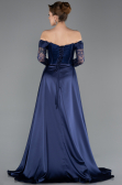 Standesamtkleid Lang Spitze Marineblau ABU5723