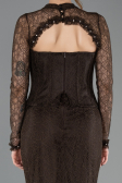 Abendkleid im Meerjungfrau-Stil Lang Spitze Braun ABU5725