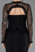 Abendkleid im Meerjungfrau-Stil Lang Spitze Schwarz ABU5725