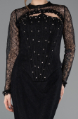 Abendkleid im Meerjungfrau-Stil Lang Spitze Schwarz ABU5725