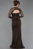 Abendkleid im Meerjungfrau-Stil Lang Spitze Braun ABU5725