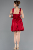 Abschlusskleid Kurz Satin Weinrot ABK2536