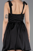 Abschlusskleid Kurz Satin Schwarz ABK2536