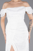 Standesamtkleid Lang Spitze Weiß ABU5728