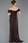 Standesamtkleid Lang Spitze Braun ABU5728