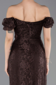 Standesamtkleid Lang Spitze Braun ABU5728