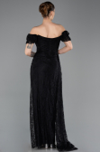 Standesamtkleid Lang Spitze Schwarz ABU5728