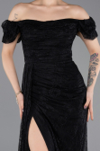 Standesamtkleid Lang Spitze Schwarz ABU5728