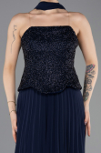 Abendkleid Lang Chiffon Marineblau ABU5715