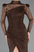 Abendkleid Lang Spitze Braun ABU5700