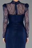 Abendkleid Lang Spitze Marineblau ABU5700