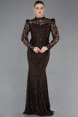 Abendkleid Lang Spitze Braun ABU5734
