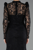 Abendkleid Lang Spitze Schwarz ABU5734