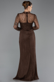 Standesamtkleid Lang Spitze Braun ABU5736