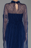 Abendkleid Lang Spitze Marineblau ABU5739