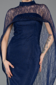 Abendkleid Lang Spitze Marineblau ABU5739