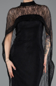 Abendkleid Lang Spitze Schwarz ABU5739