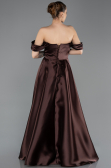 Abendkleid in Übergröße Lang Satin Braun ABU5726