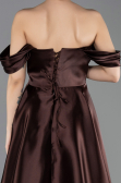Abendkleid in Übergröße Lang Satin Braun ABU5726