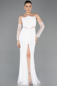 Standesamtkleid Lang Spitze Weiß ABU5736