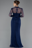 Standesamtkleid Lang Spitze Marineblau ABU5736