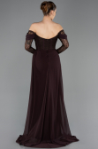 Standesamtkleid Lang Spitze Braun ABU5727