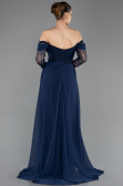 Standesamtkleid Lang Spitze Marineblau ABU5727