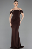Abendkleid im Meerjungfrau-Stil Lang Braun ABU5740