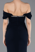 Abendkleid im Meerjungfrau-Stil Lang Marineblau ABU5740