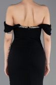 Abendkleid im Meerjungfrau-Stil Lang Schwarz ABU5740