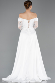 Standesamtkleid Lang Spitze Weiß ABU5723