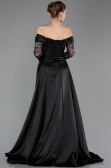 Standesamtkleid Lang Spitze Schwarz ABU5723