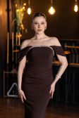 Abendkleid im Meerjungfrau-Stil Lang Braun ABU5740