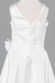 Abendkleid für Kinder Kurz Satin Weiß ABK2521