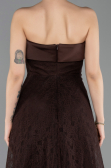 Abendkleid Midi Spitze Braun ABK2538