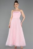 Abendkleid Midi Spitze Puder ABK2538