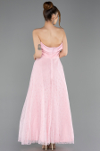 Abendkleid Midi Spitze Puder ABK2538