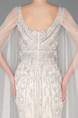 Abendkleid Lang Steinbesetzt Beige ABU5751