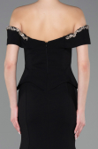 Abendkleid im Meerjungfrau-Stil Lang Schwarz ABU5755