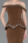 Abendkleid im Meerjungfrau-Stil Lang Braun ABU5758