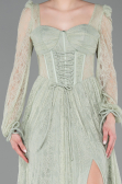 Standesamtkleid Lang Spitze Minzgrün ABU5797