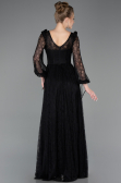 Standesamtkleid Lang Spitze Schwarz ABU5797
