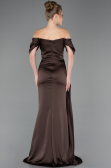 Abendkleid im Meerjungfrau-Stil Lang Satin Braun ABU5765