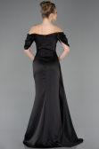 Abendkleid im Meerjungfrau-Stil Lang Satin Schwarz ABU5765